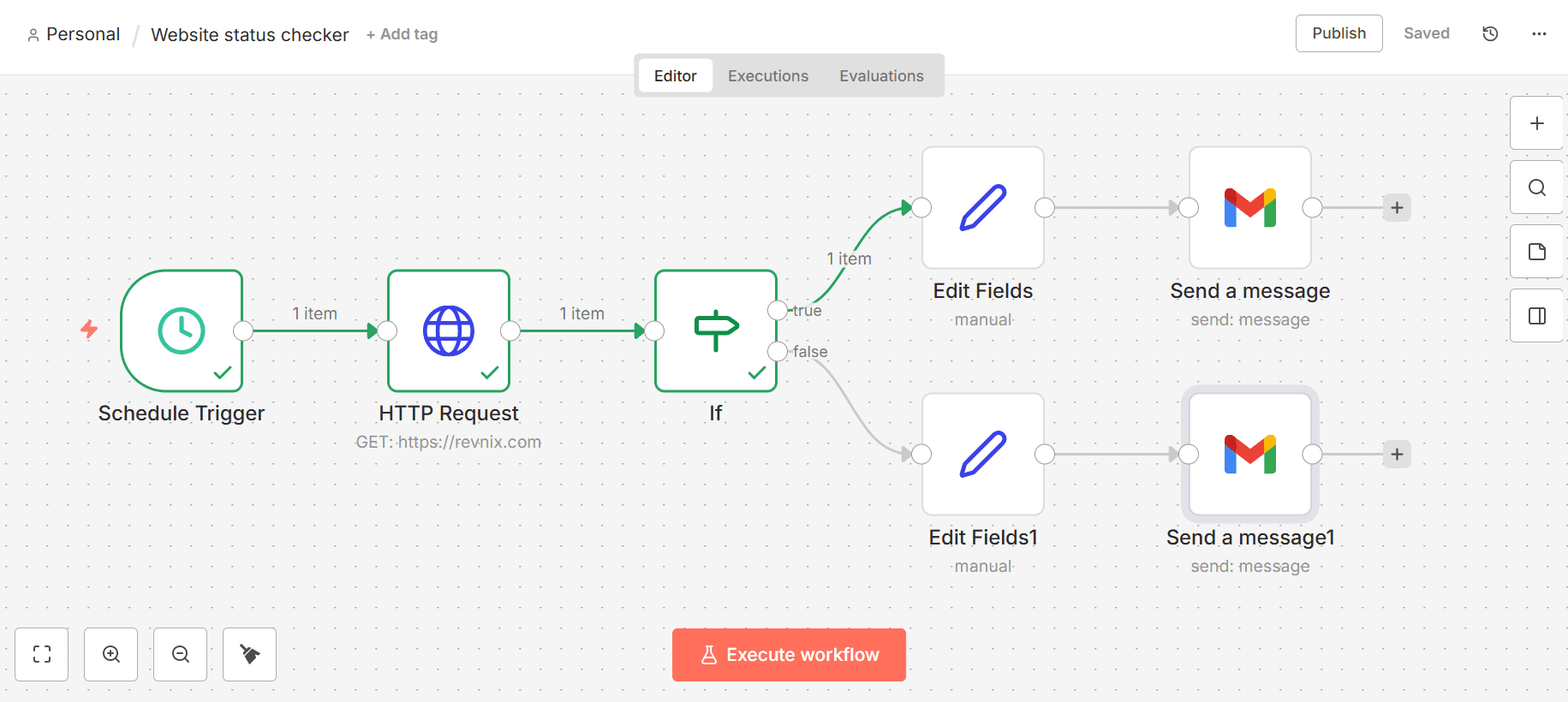 24/7 Website Status Monitor (n8n)