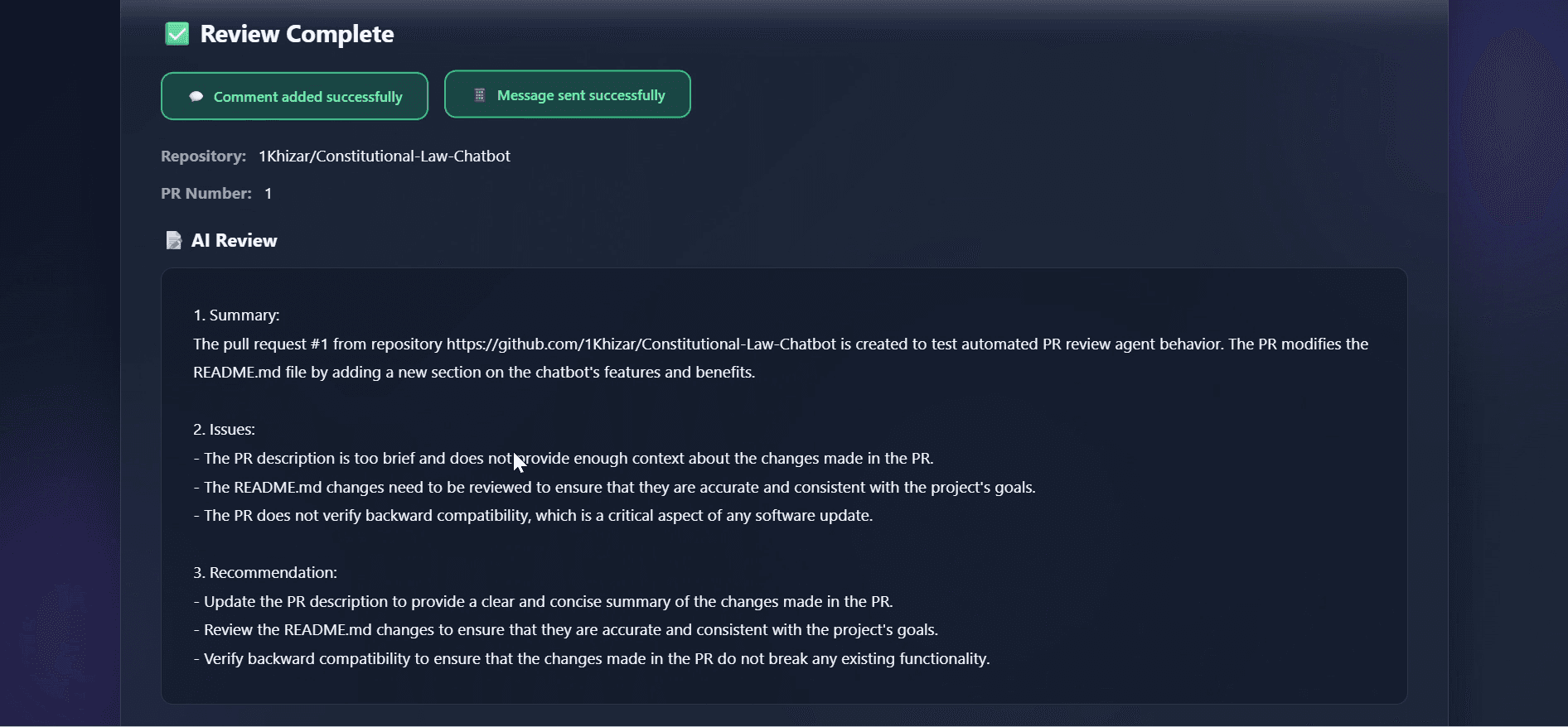 Pull Request Reviewer Agent